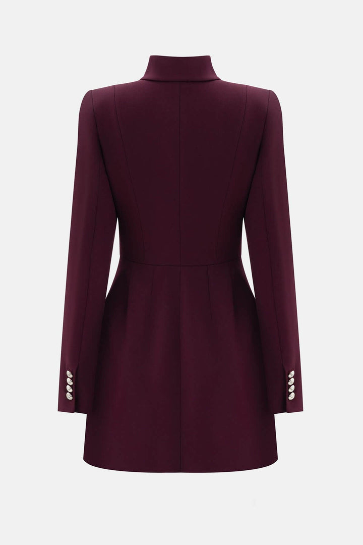 Exquisite Hollowed-out Button-down Slim-fit Mini Dress