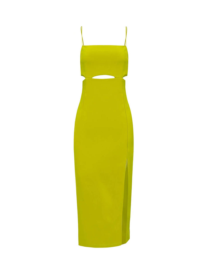Elegant Hollow-Out Side Slit Midi Dress