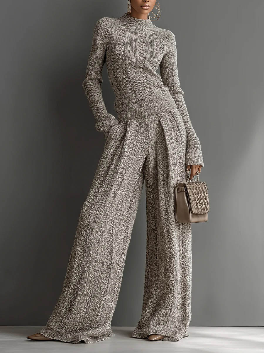Casual Turtleneck Knitted Pullover Sweater