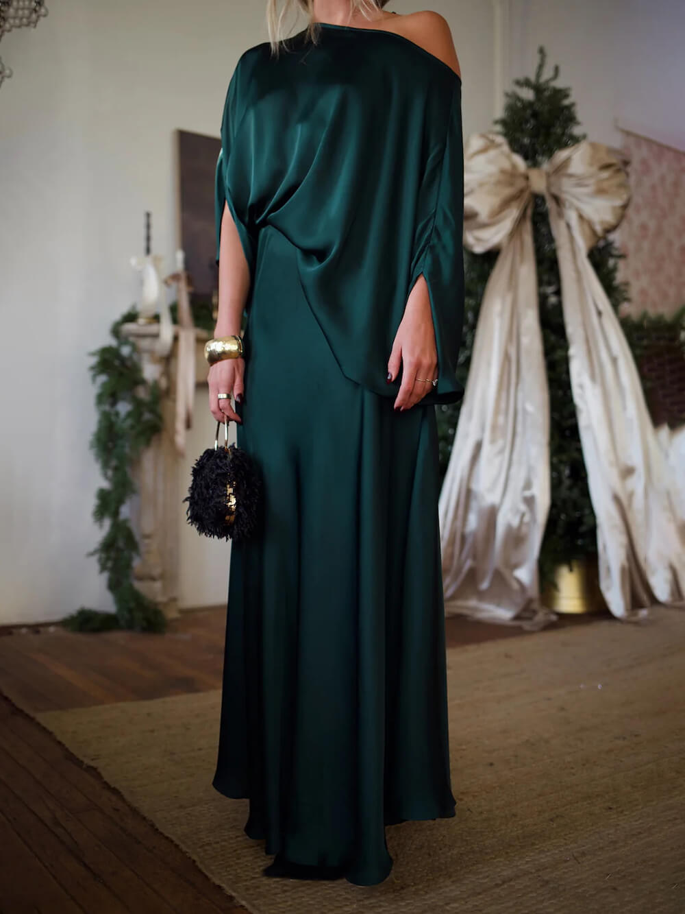 Exquisite Satin High-Waisted Maxi Skirt