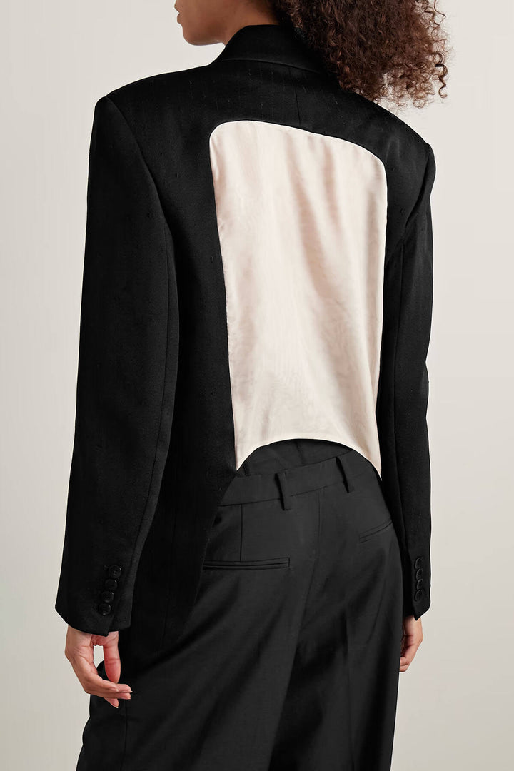 Fashion High-Waisted Twill Straight-Leg Suit Pants