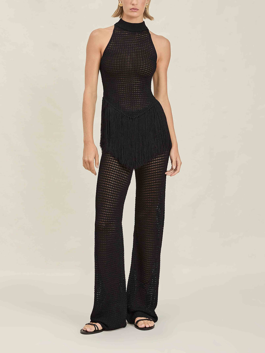 Exquisite Knit Elastic Waistband Pants