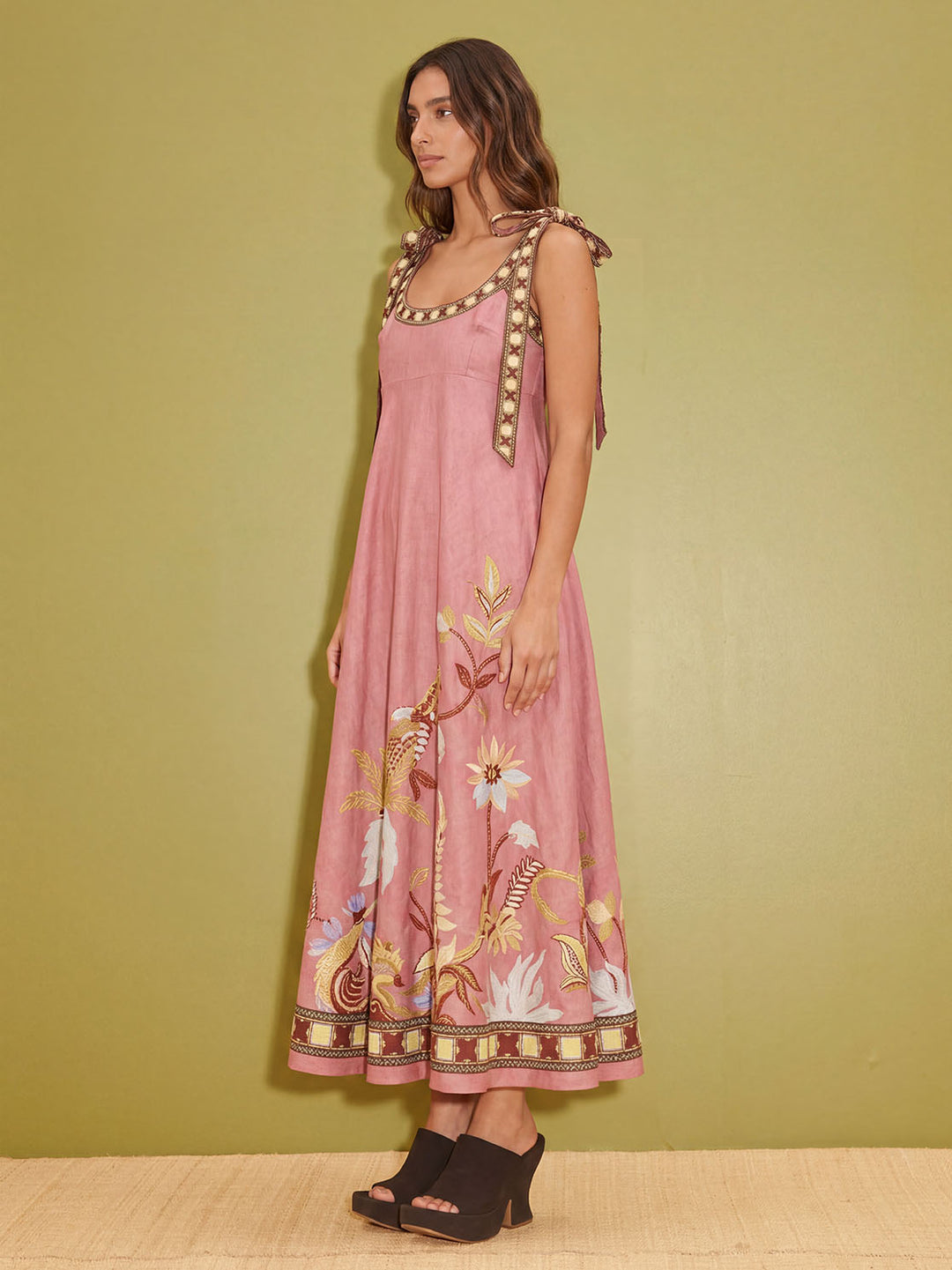 Unique Tropical Lizard Print Maxi Dress