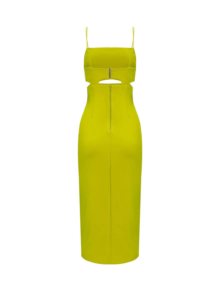 Elegant Hollow-Out Side Slit Midi Dress