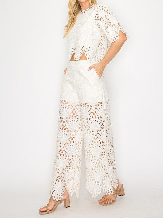 Elegant Lace Cutout Shirt