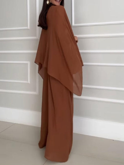 Exquisite Irregular Chiffon Flowing Top Two-piece Sets