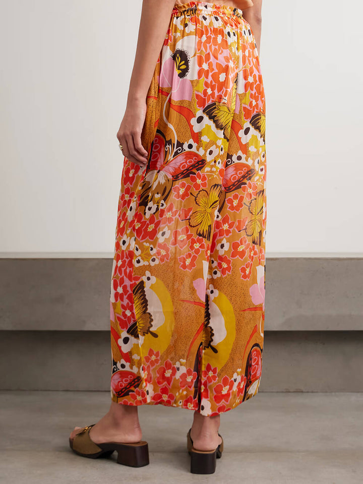 Unique Butterfly Print Relaxed Button-Up Shirt