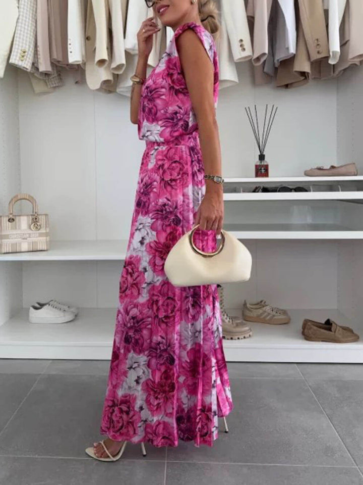 Fashionable Elastic Waist Pleated Wide-Leg Pants