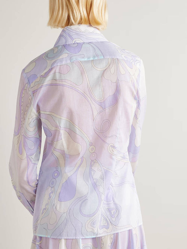 Unique Ethnic Print Button-Up Shirt