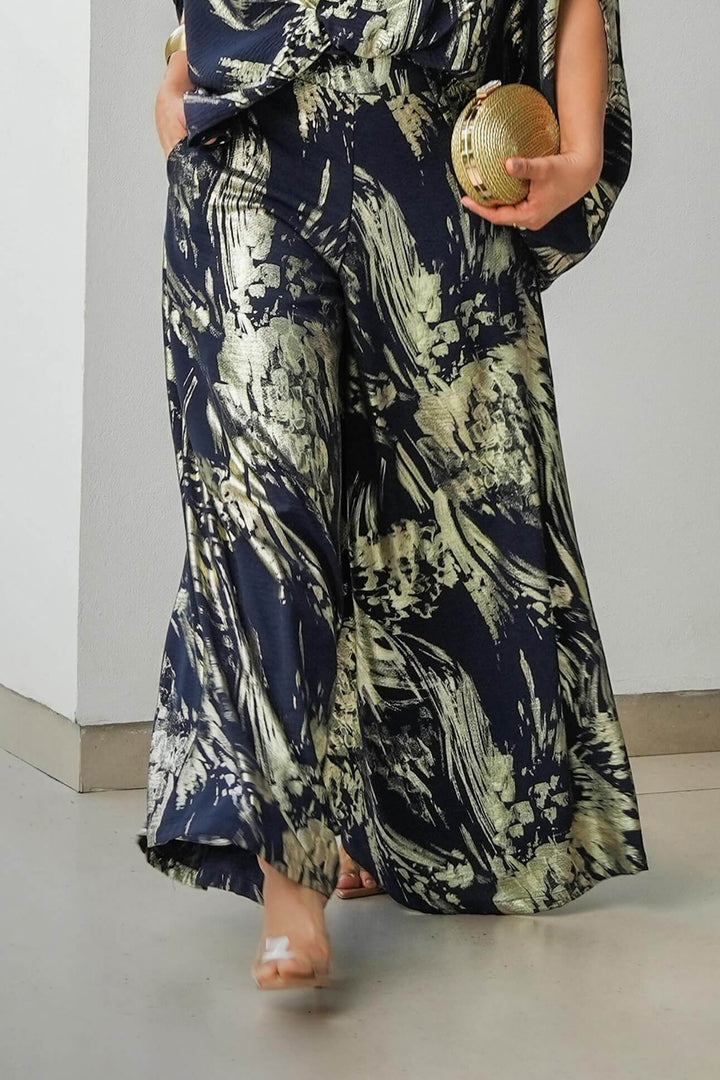 Retro Fashion Ethnic Print Drop-Shoulder Loose Top