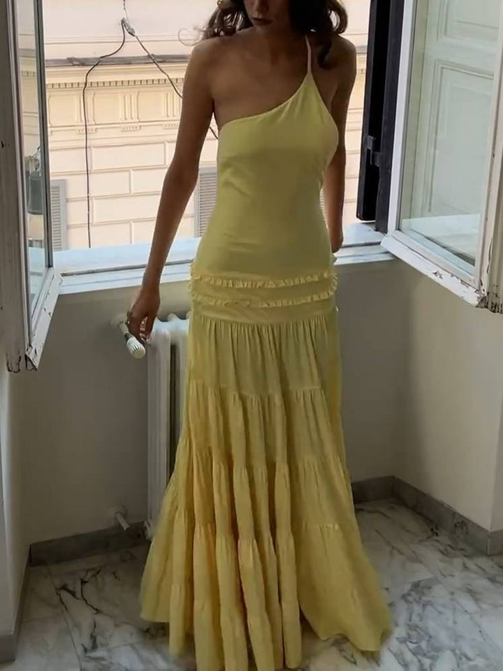 Off Shoulder Backless Maxi Dress