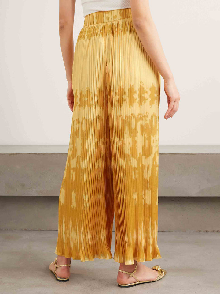Exquisite Abstract Print Sleeveless Feather-Trim Top