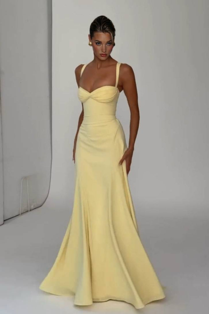 Sling Slim-Fit A- Line Maxi Dress