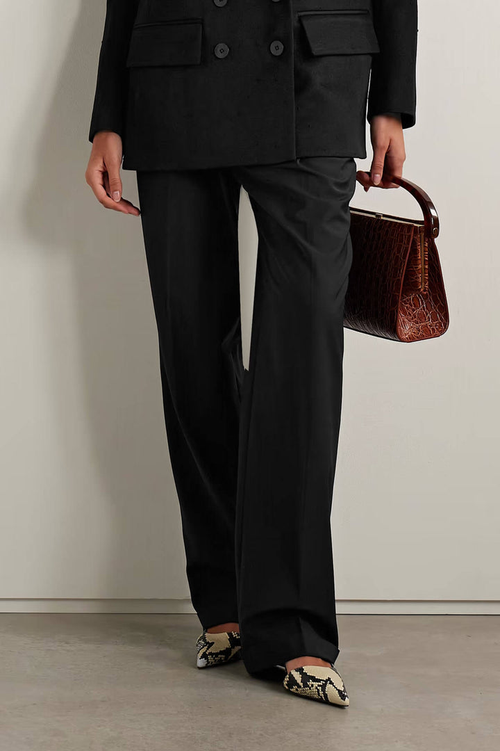 Fashion Double-Breasted Colorblock Back Twill Blazer