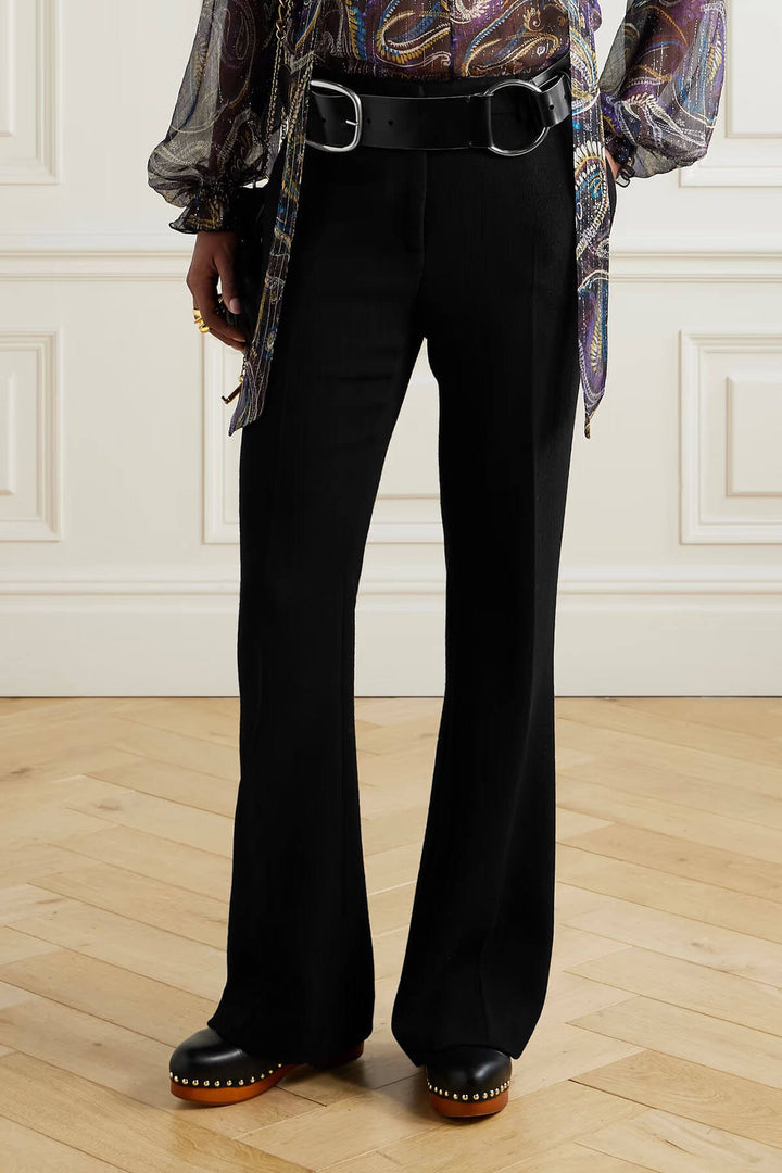 Retro Bow Print Chiffon Long-Sleeve Loose Blouse