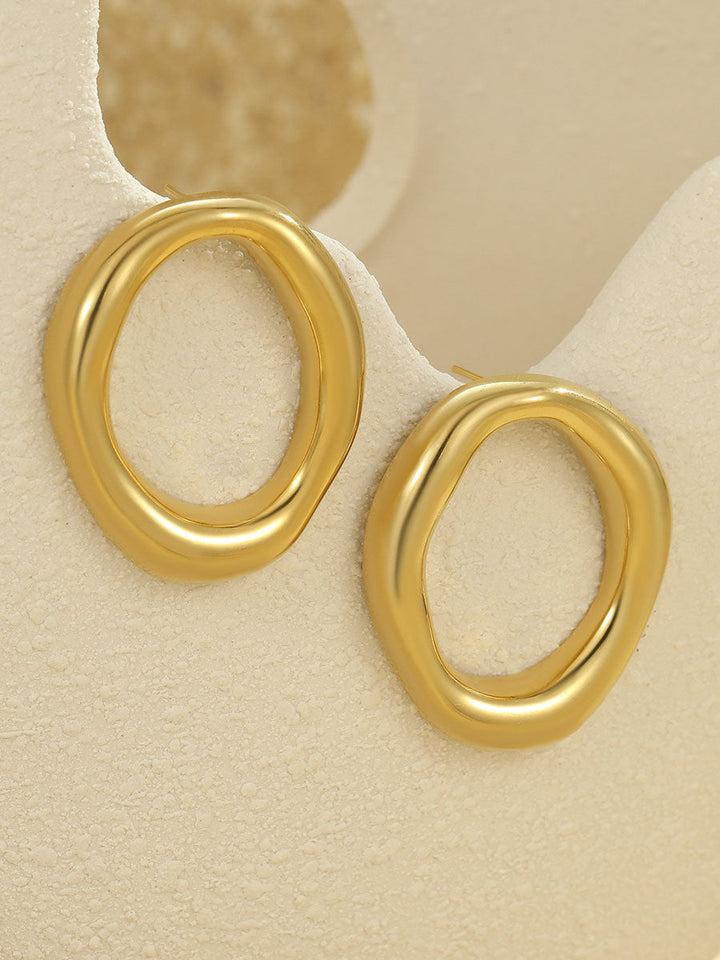 Exaggerated Hollow Irregular Circle Earrings