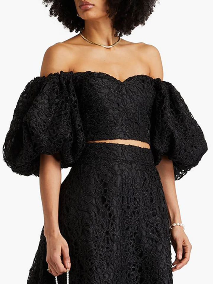 Delicate Hollow Lace Crochet High-Waist Skirt